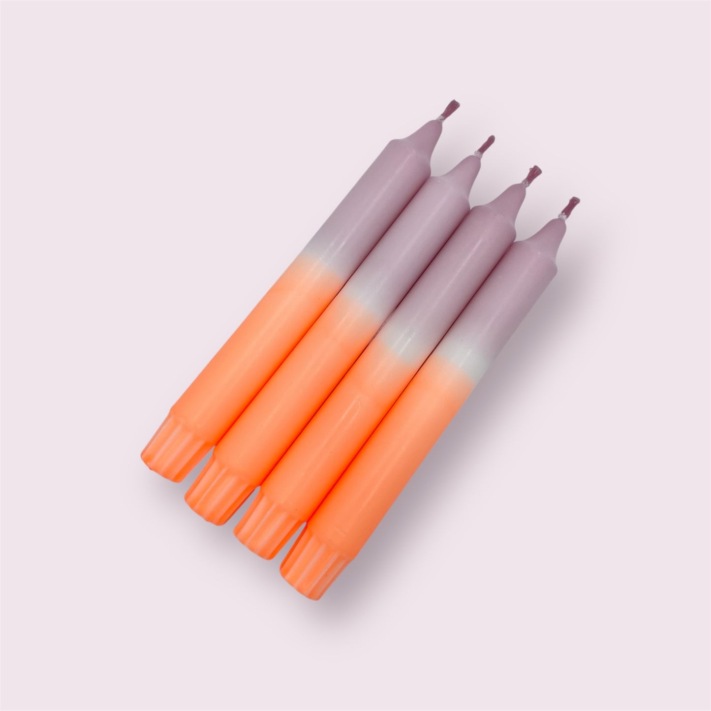 Dip Dye Kerzen 4er Set Flieder Orange