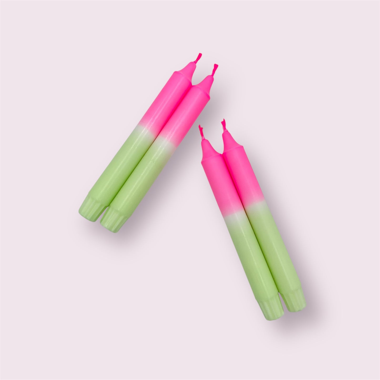 Dip Dye Kerzen 4er Set Pink Grün