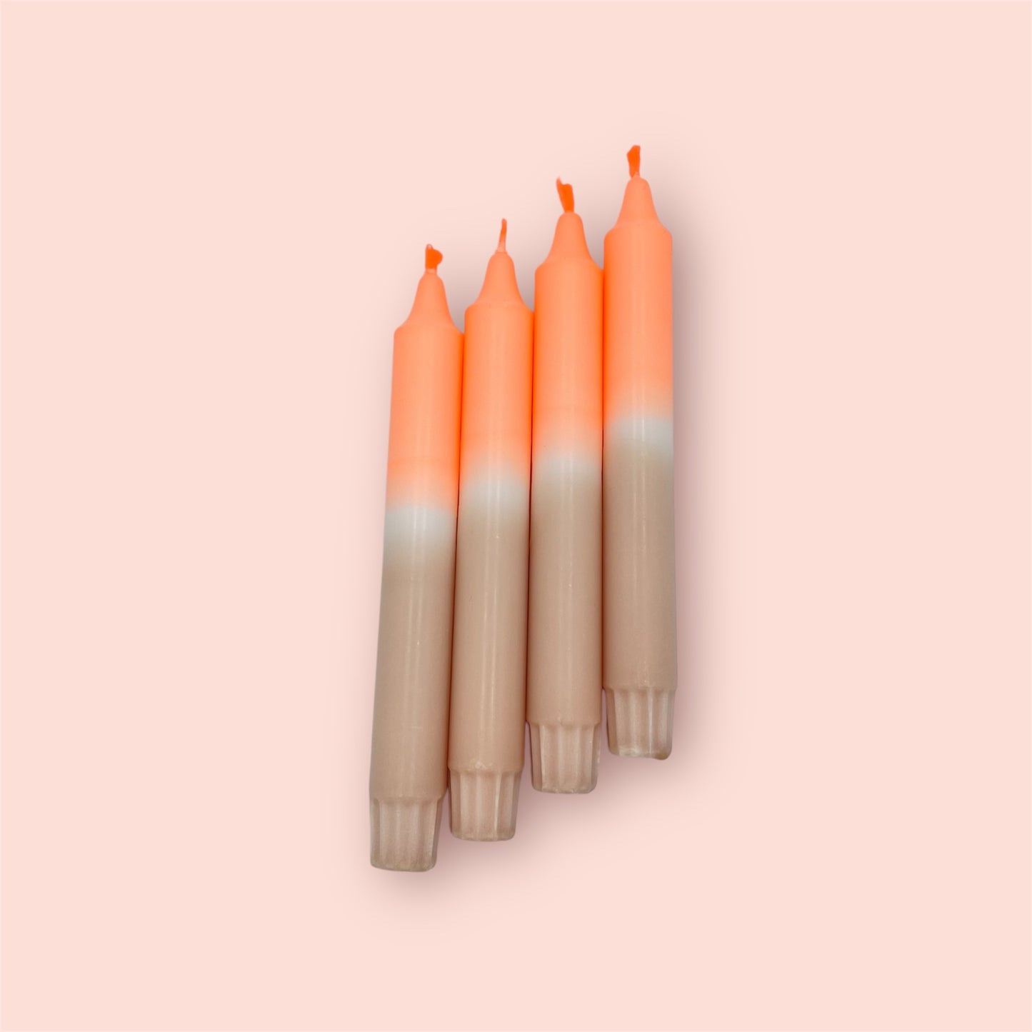 Dip Dye Kerzen 4er Set Orange Braun