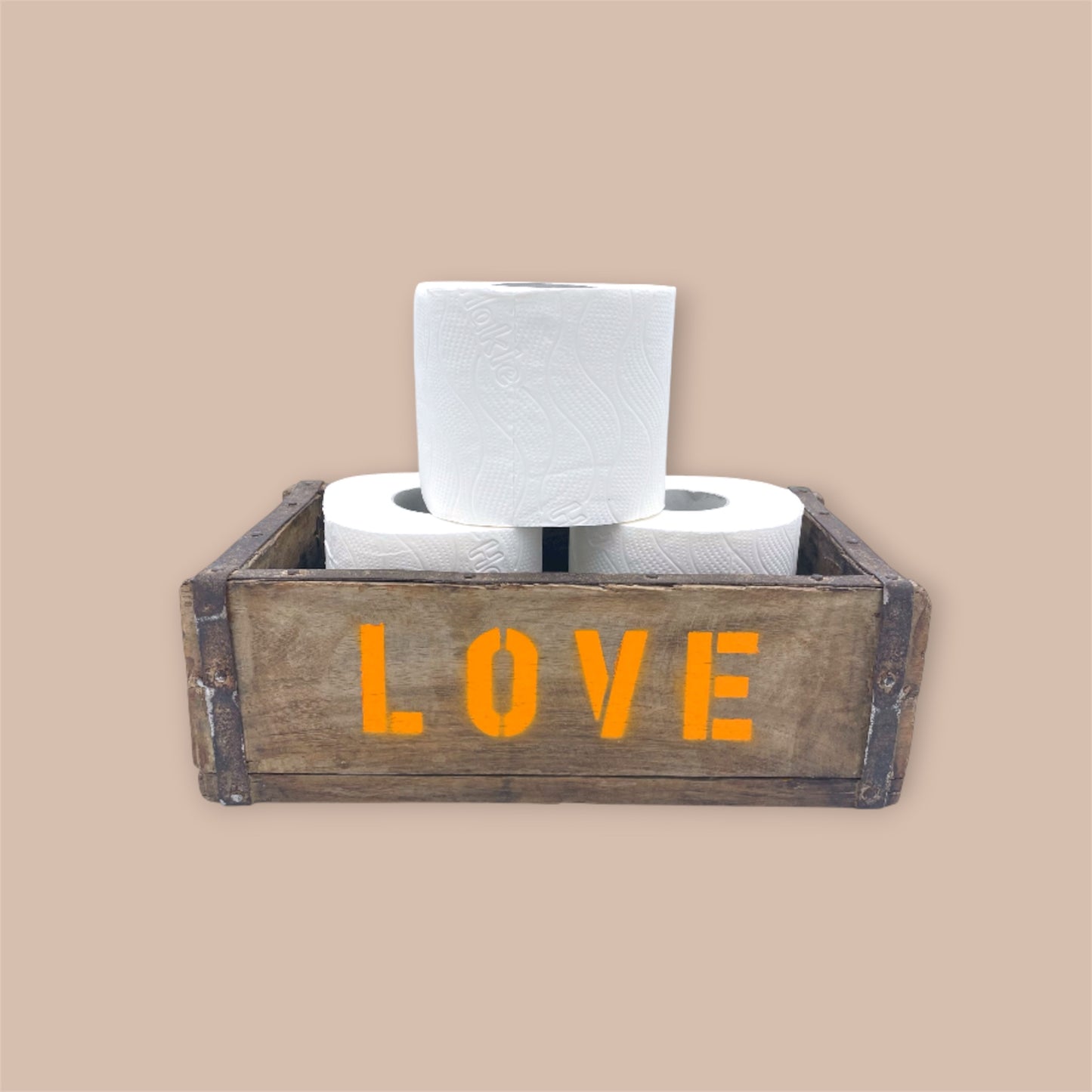 Ziegelform Holz Orange Love Vintage