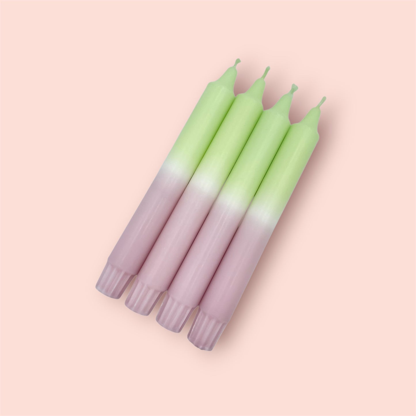 Dip Dye Kerzen 4er Set Hellgrün Flieder