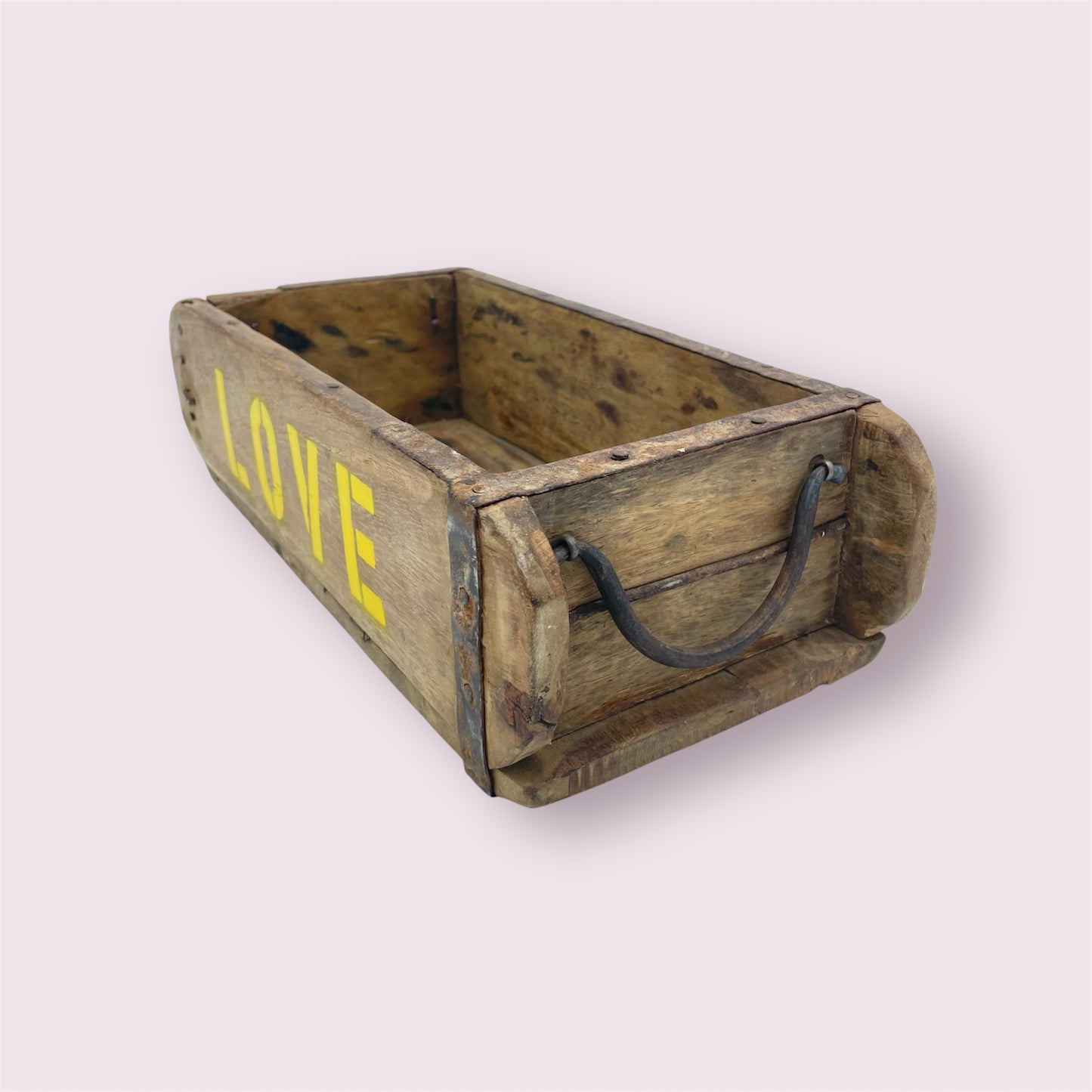 Ziegelform Holz Gelb Love Vintage
