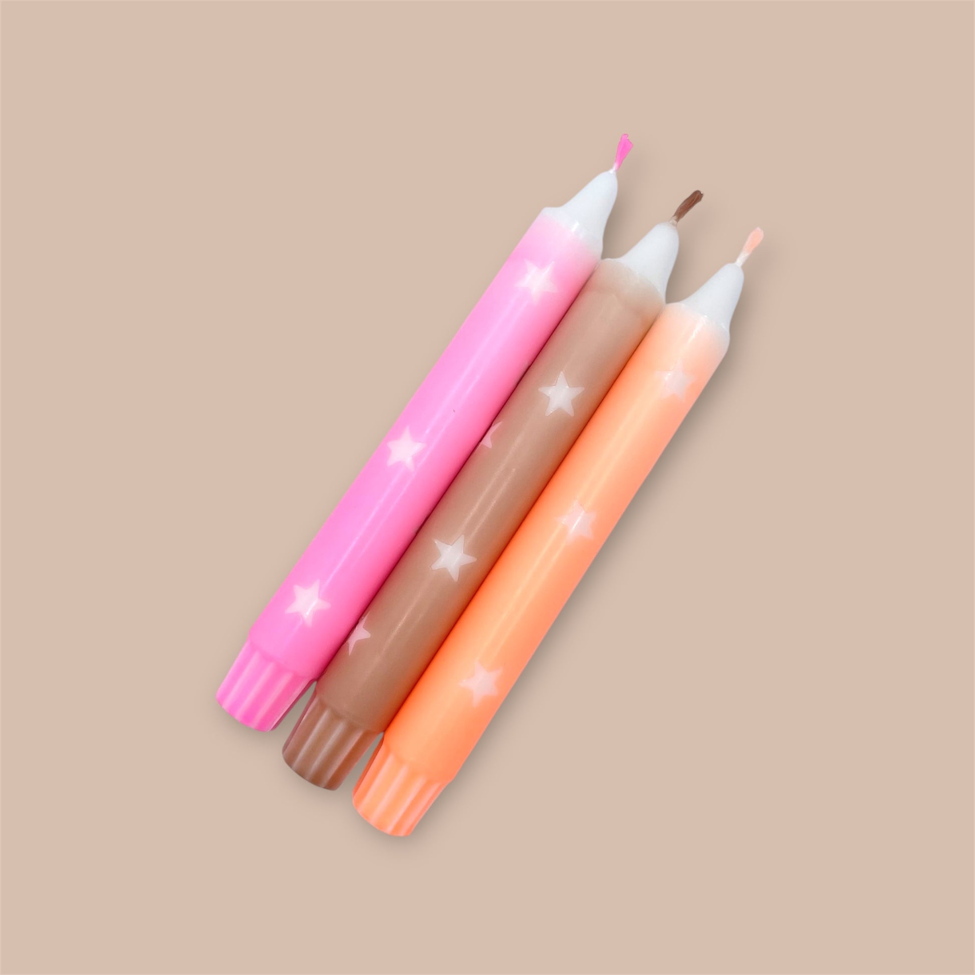 Dip Dye Kerzen 3er Set Mix Sterne