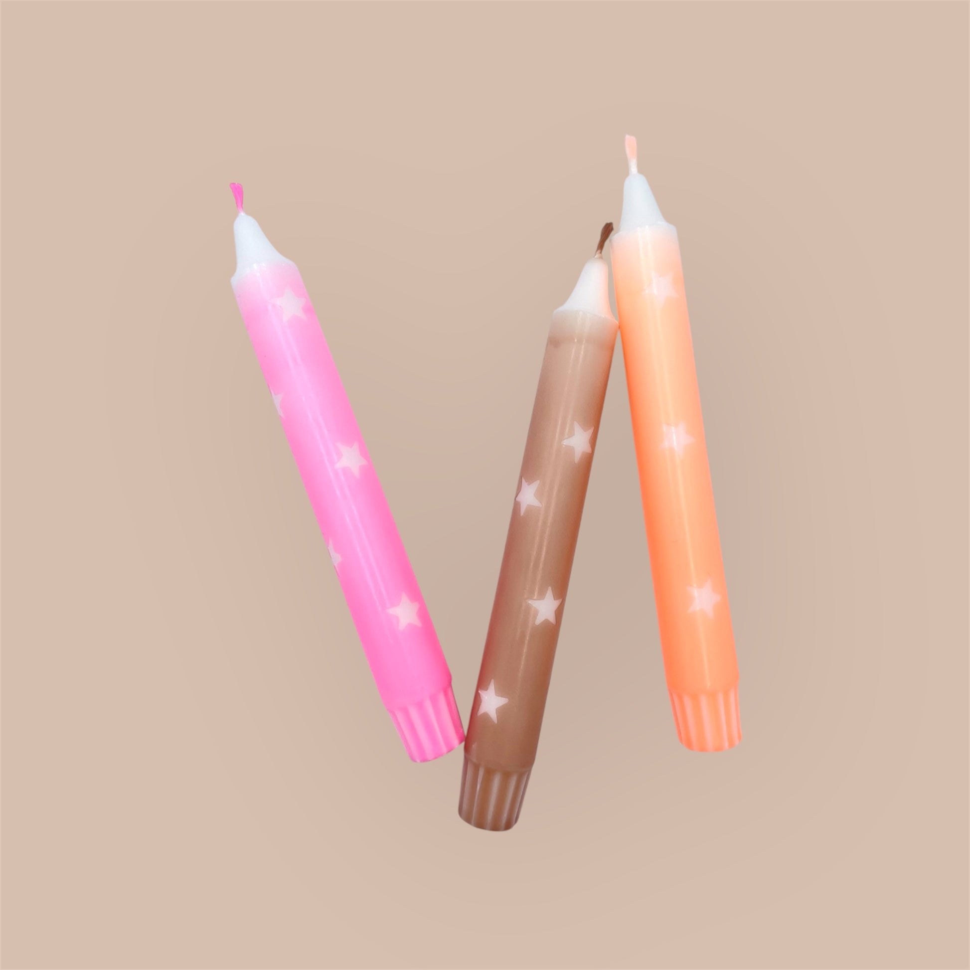 Dip Dye Kerzen 3er Set Mix Sterne