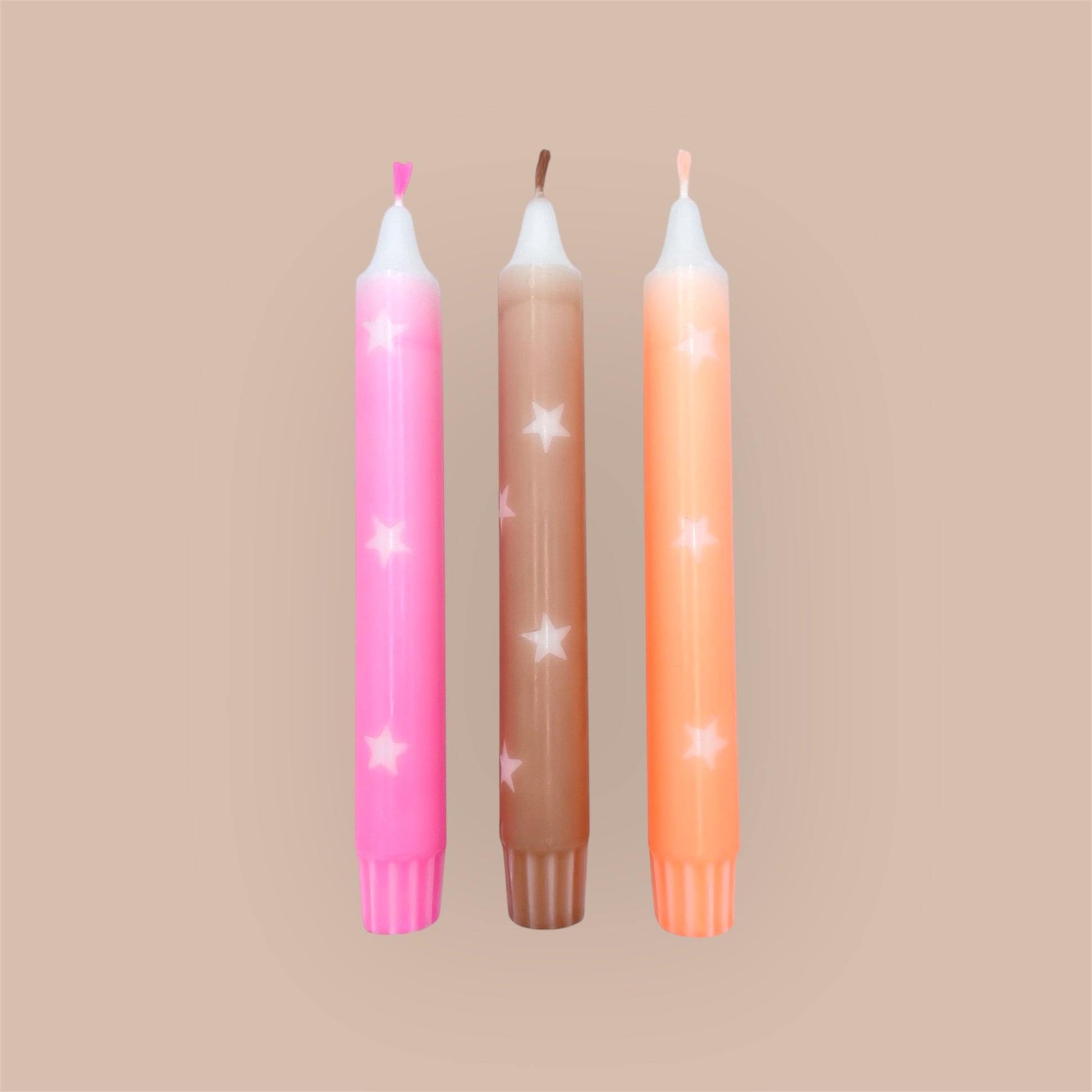 Dip Dye Kerzen 3er Set Mix Sterne