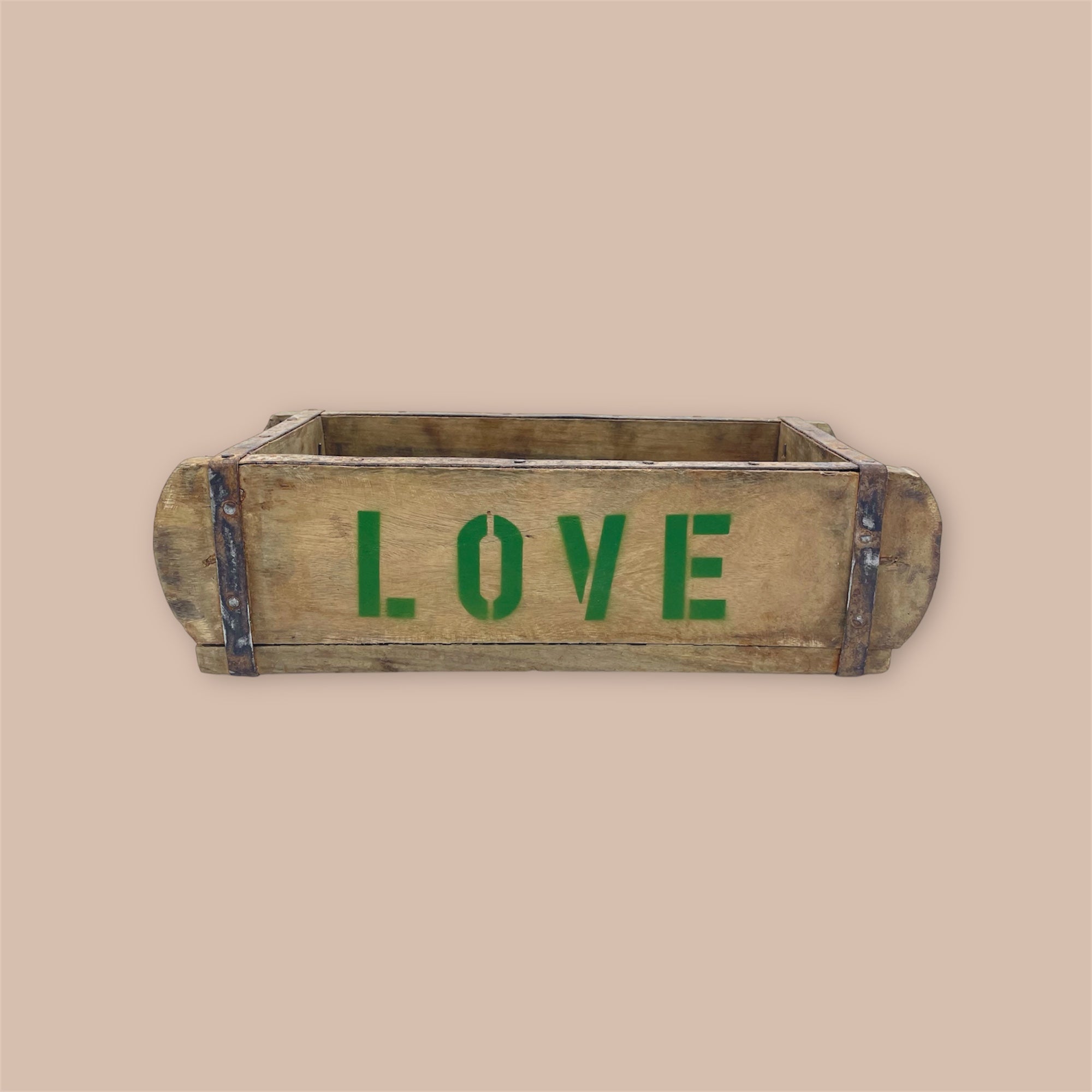 Ziegelform Holz Grün Love Vintage 