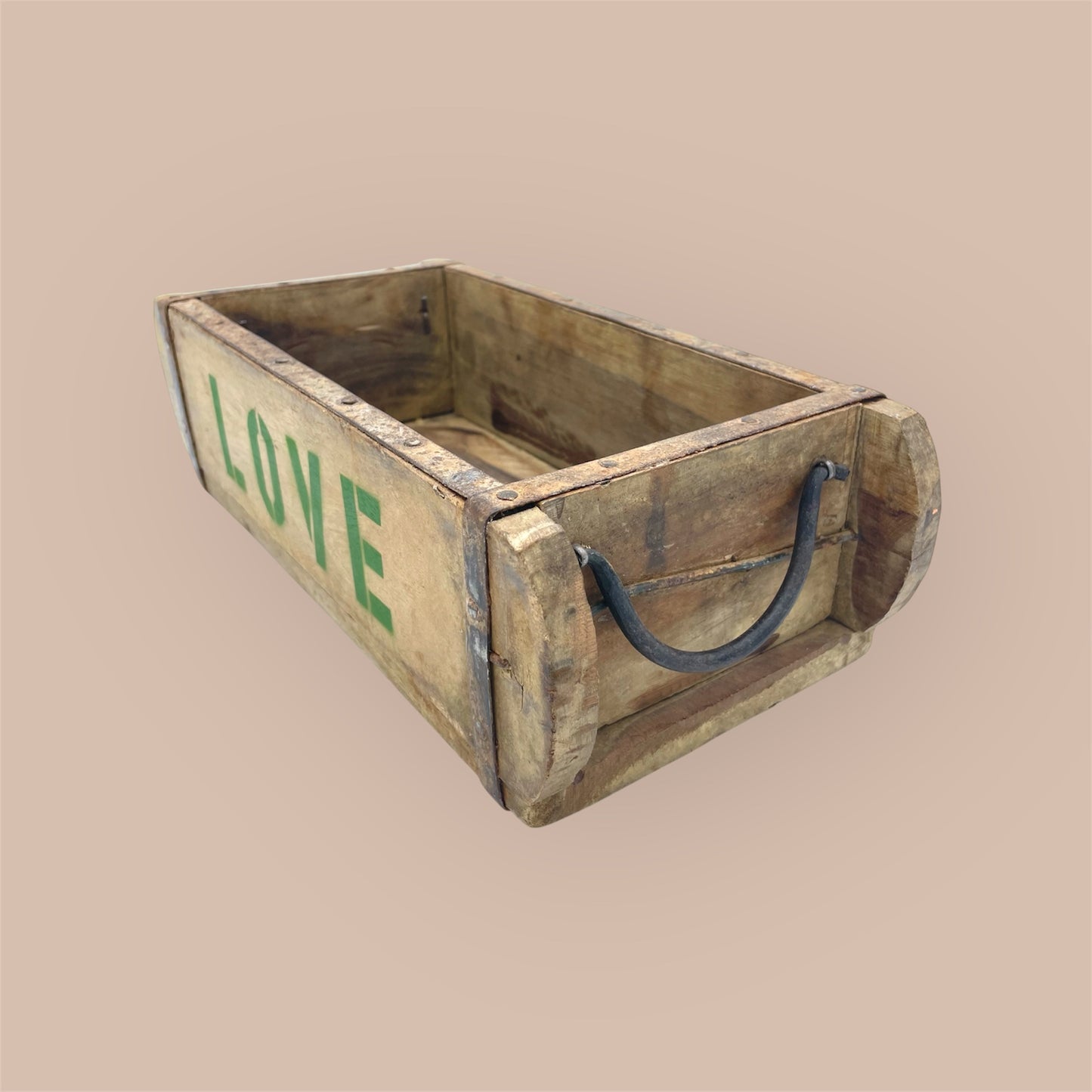 Ziegelform Holz Grün Love Vintage 