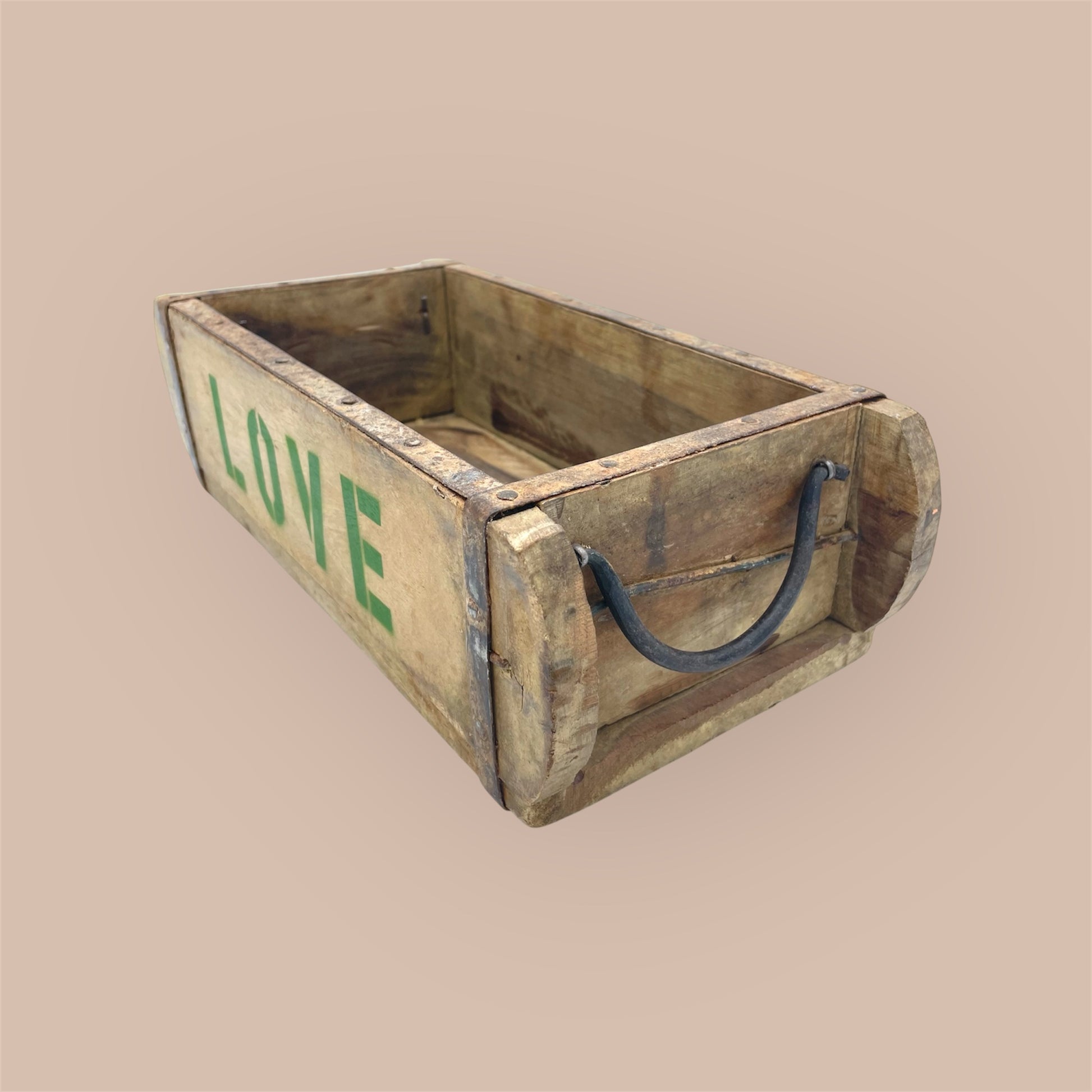 Ziegelform Holz Grün Love Vintage 