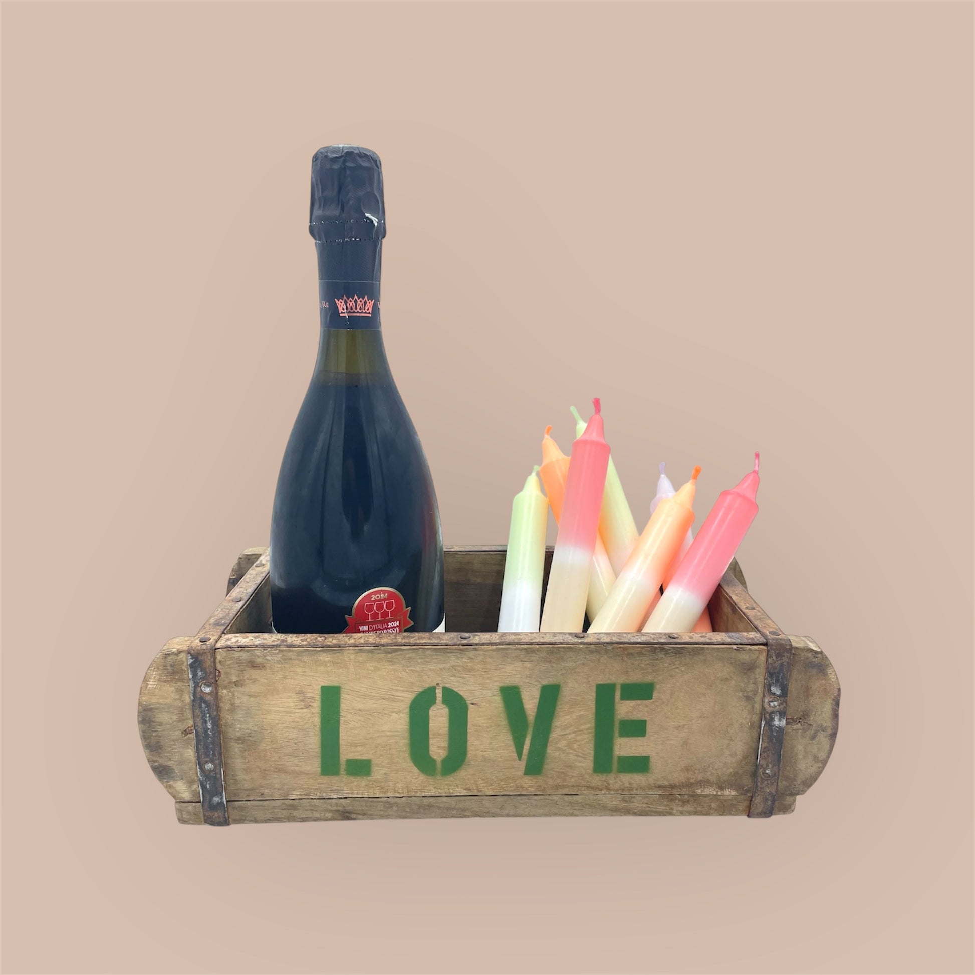 Ziegelform Holz Grün Love Vintage 