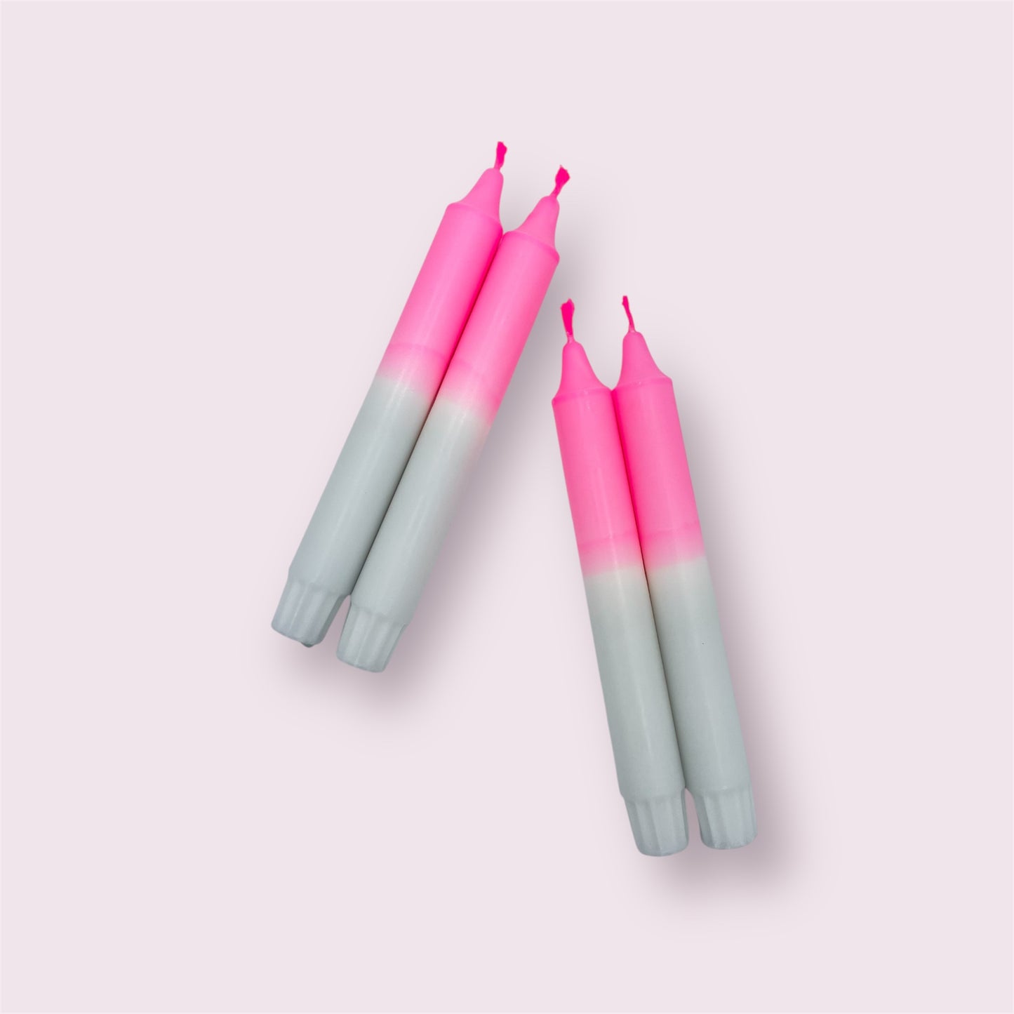 Dip Dye Kerzen 4er Set Pink Grau 