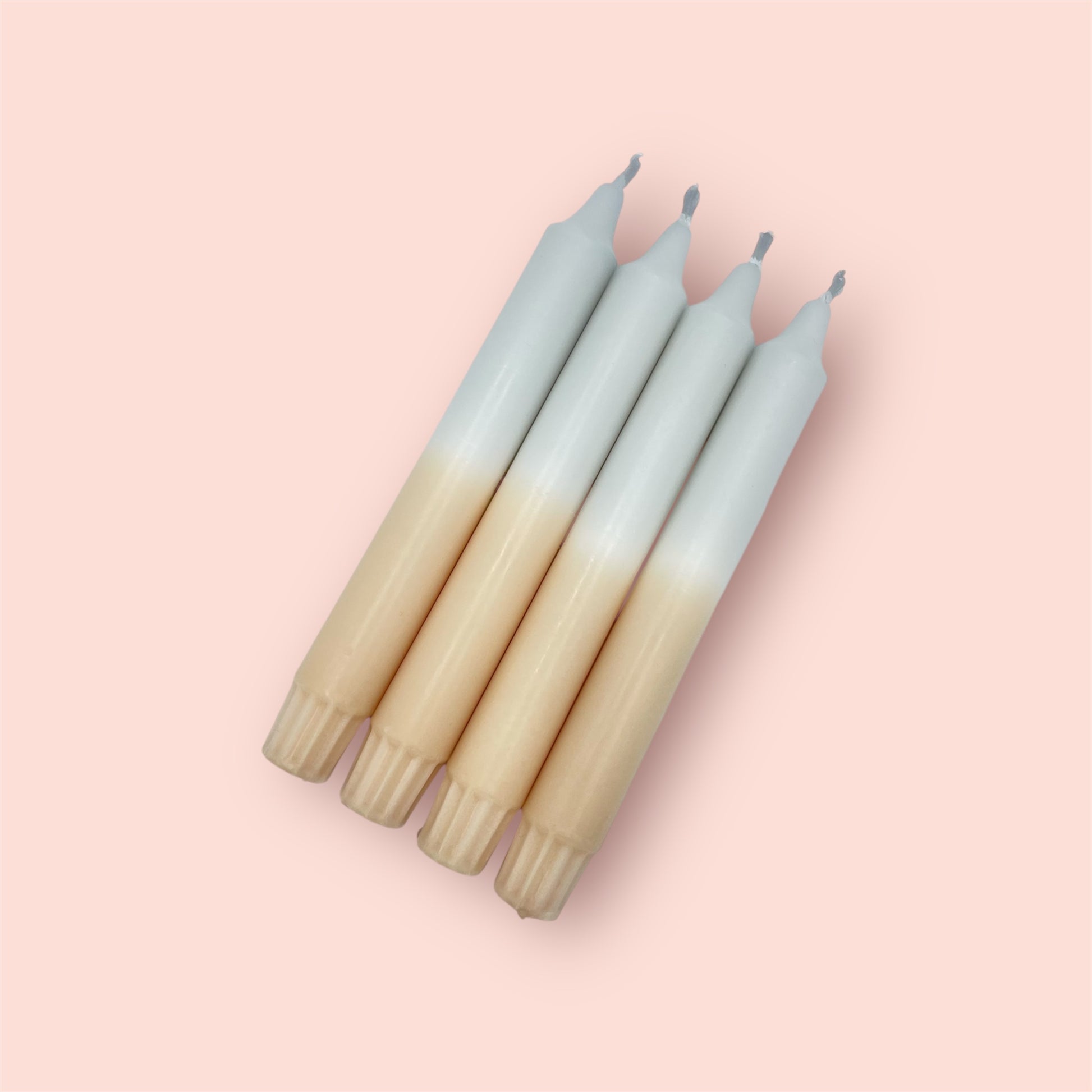 Dip Dye Kerzen 4er Set Grau Sand