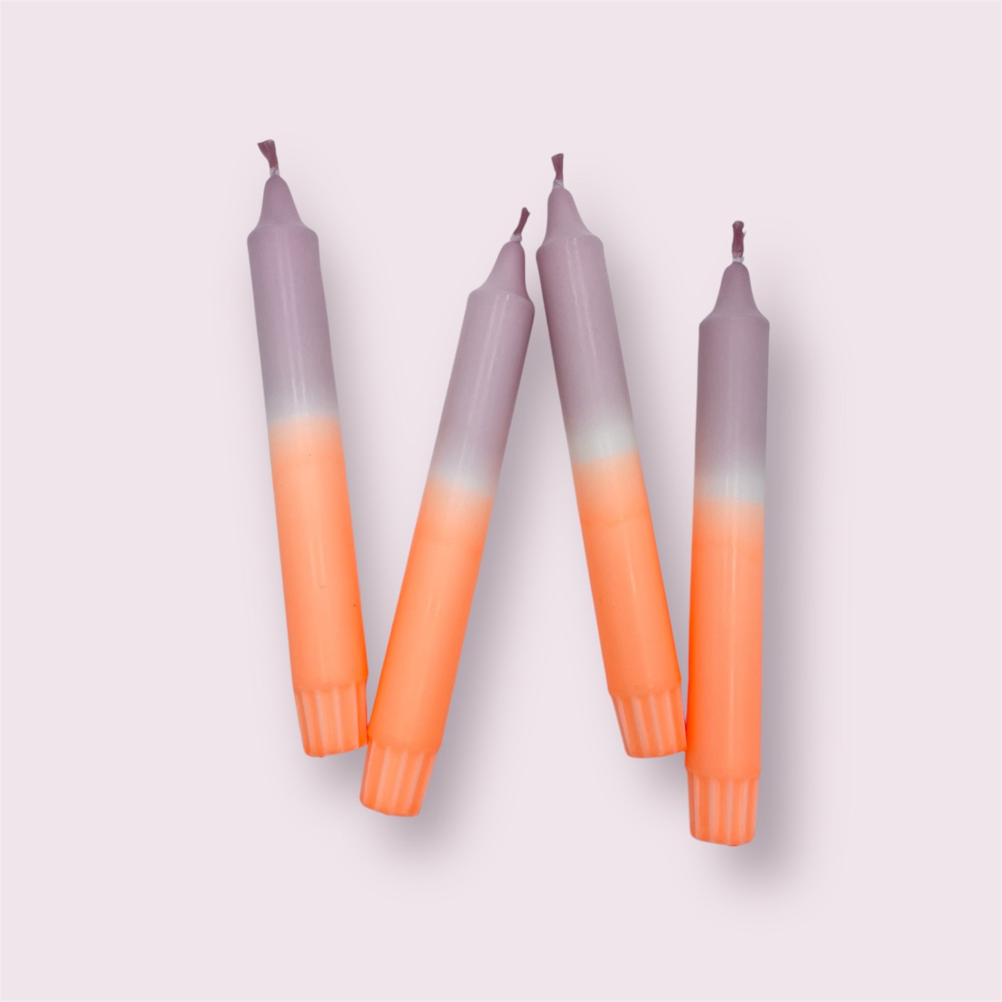 Dip Dye Kerzen 4er Set Flieder Orange
