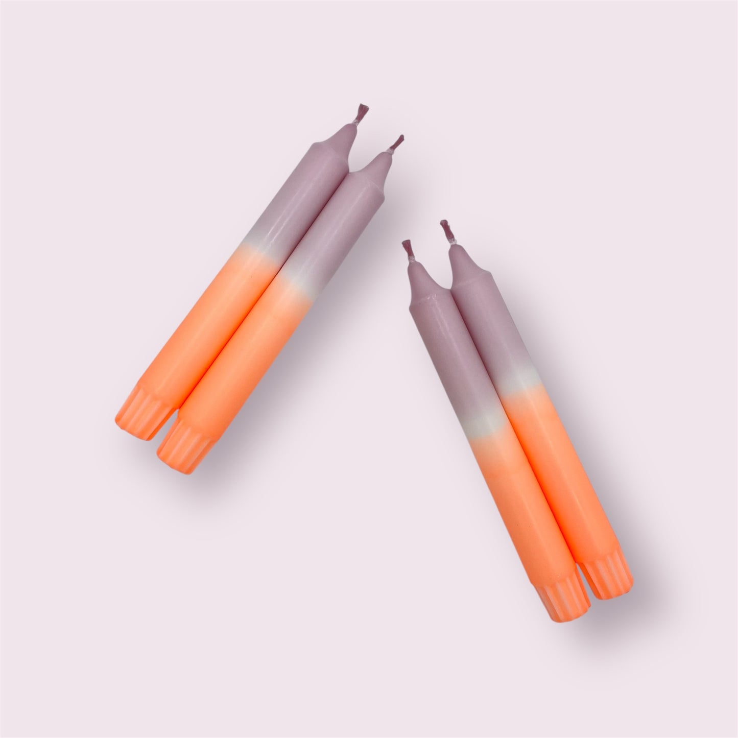 Dip Dye Kerzen 4er Set Flieder Orange