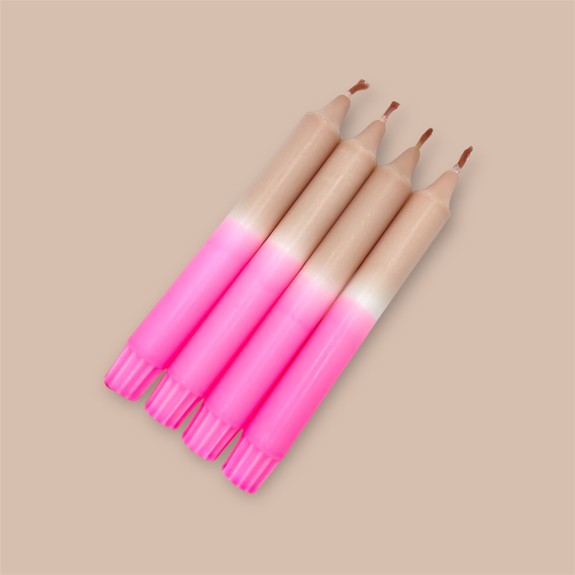 Dip Dye Kerzen 4er Set Braun Pink