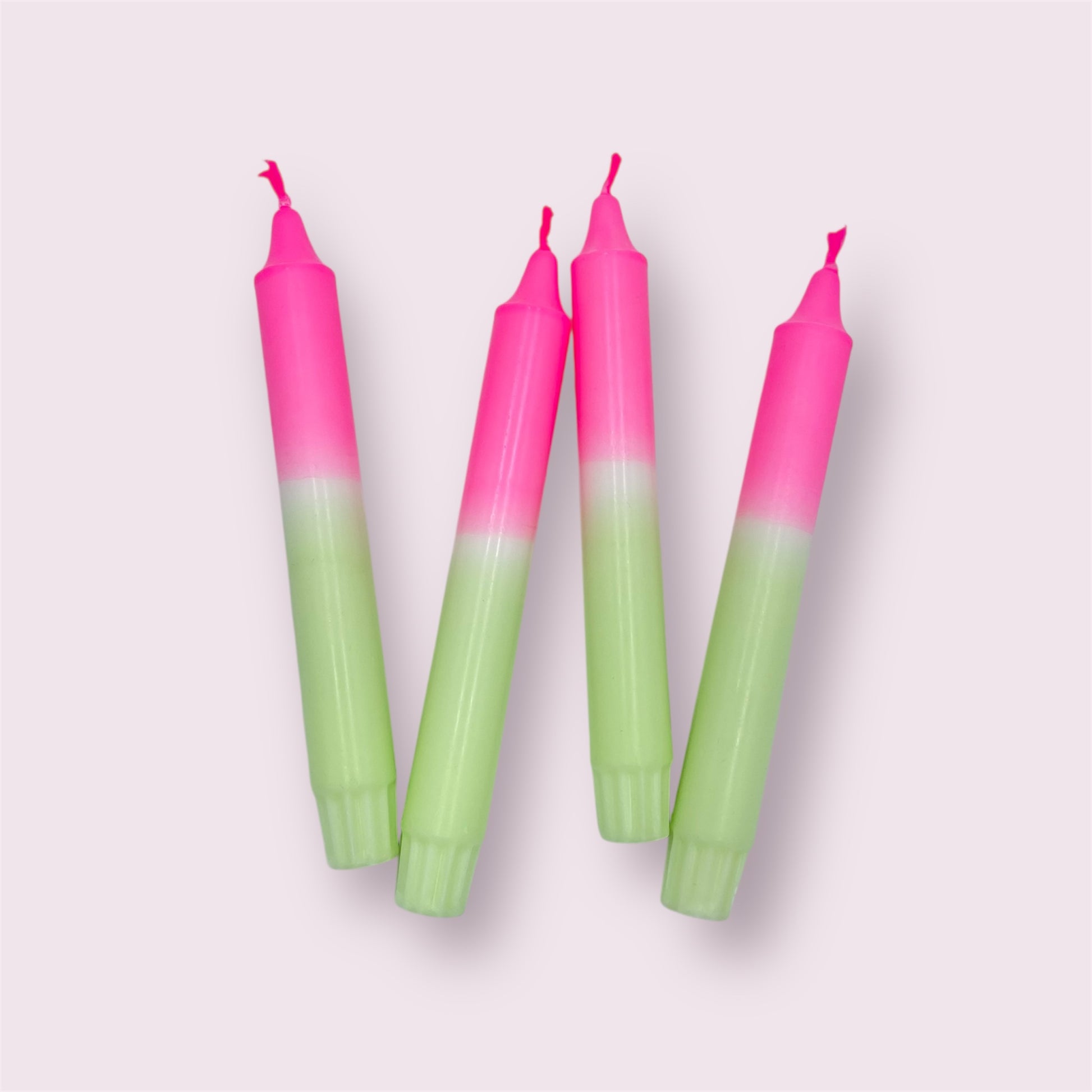 Dip Dye Kerzen 4er Set Pink Grün
