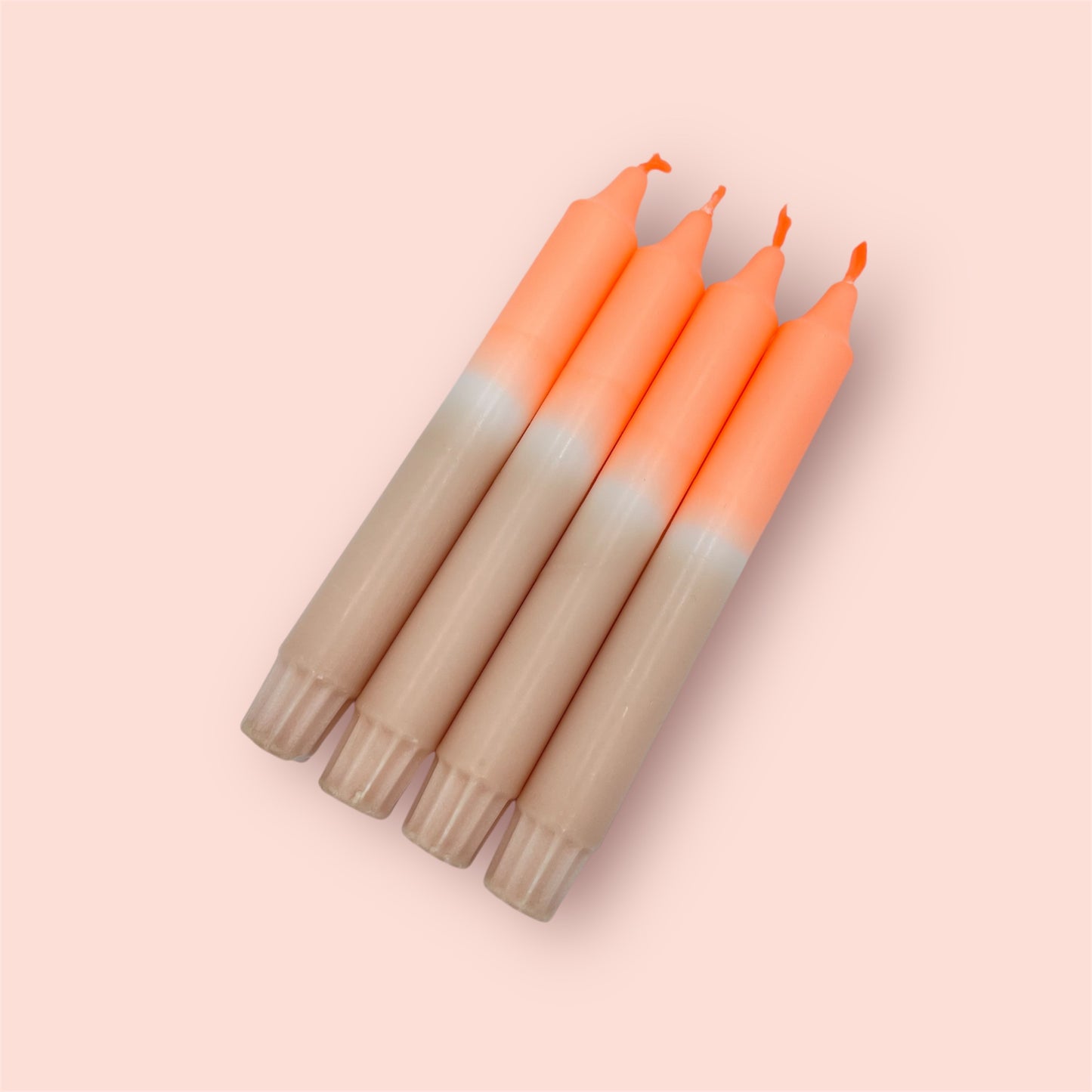 Dip Dye Kerzen 4er Set Orange Braun
