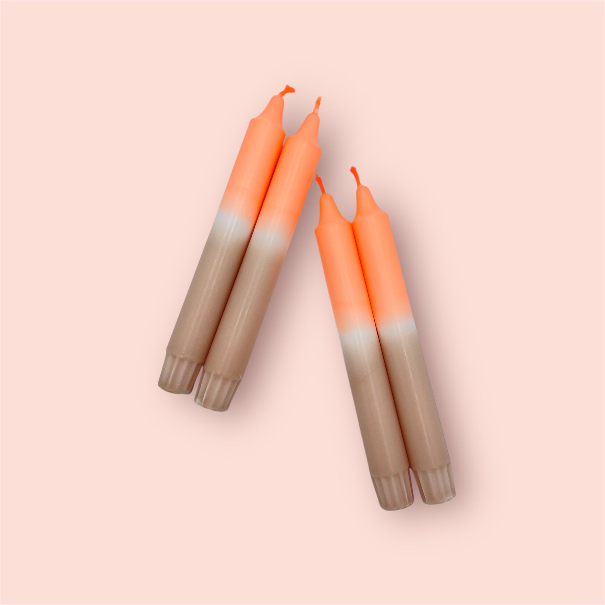 Dip Dye Kerzen 4er Set Orange Braun