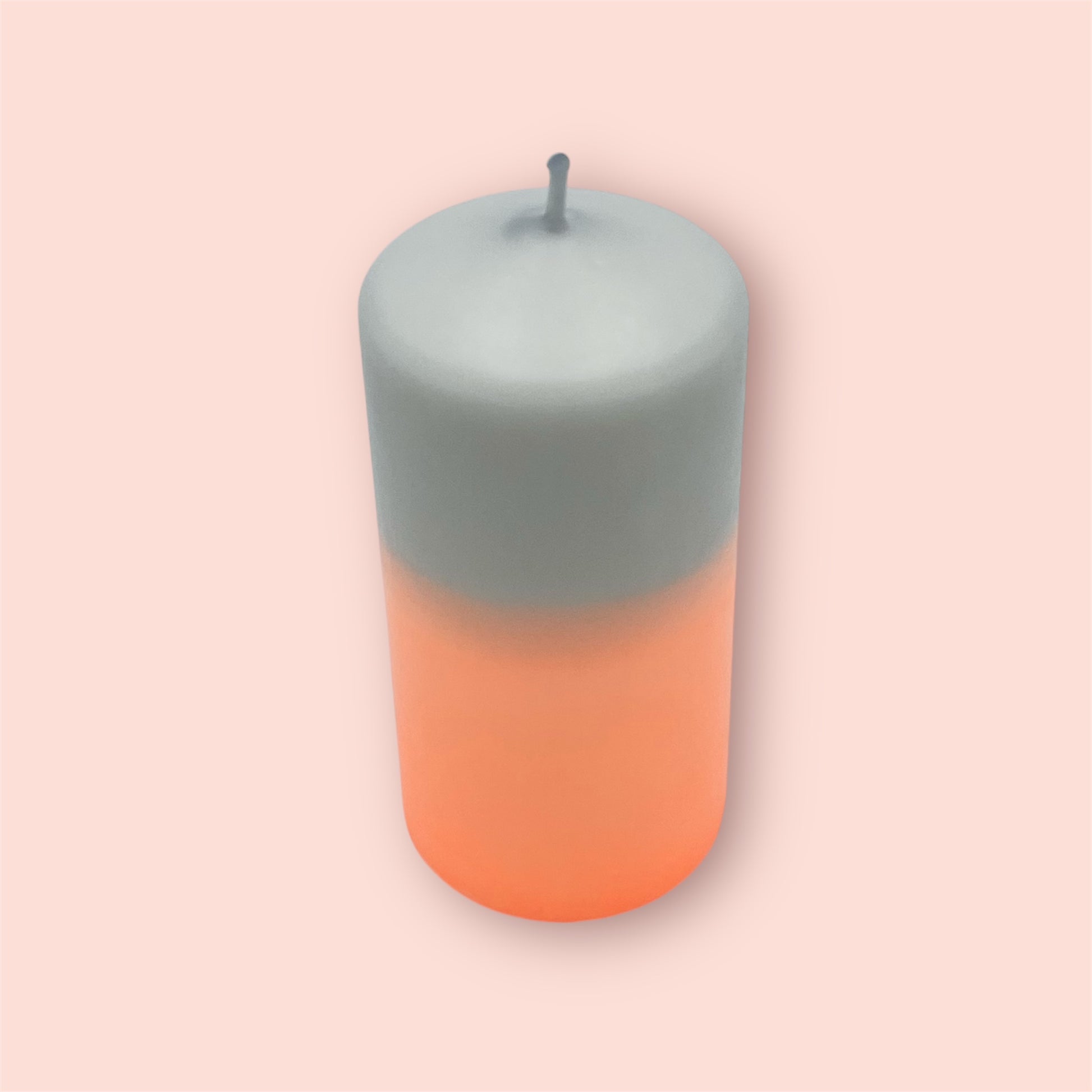Dip Dye Stumpfkerze Grau Orange Handgemacht 