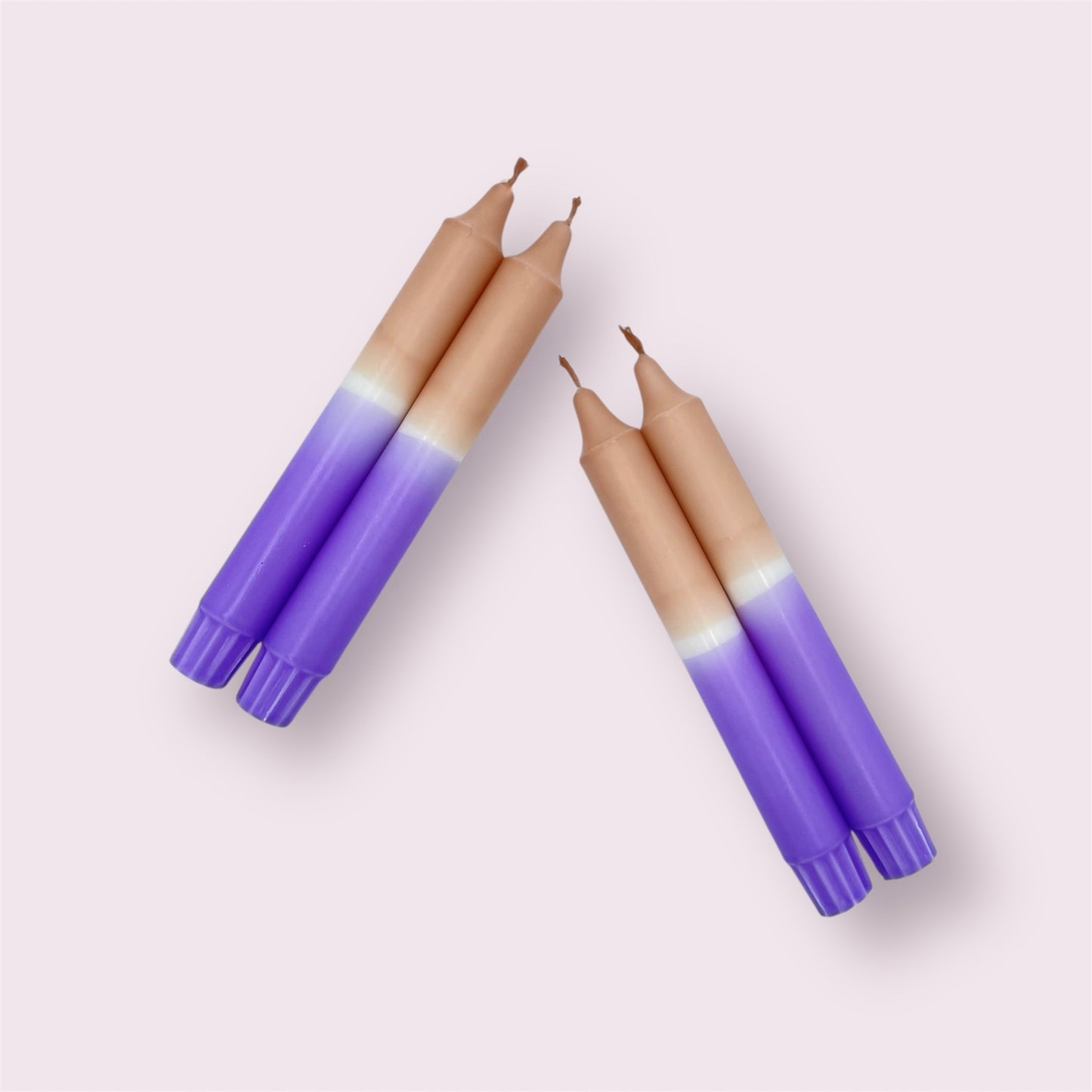Dip Dye Kerzen 4er Set Braun Lila 