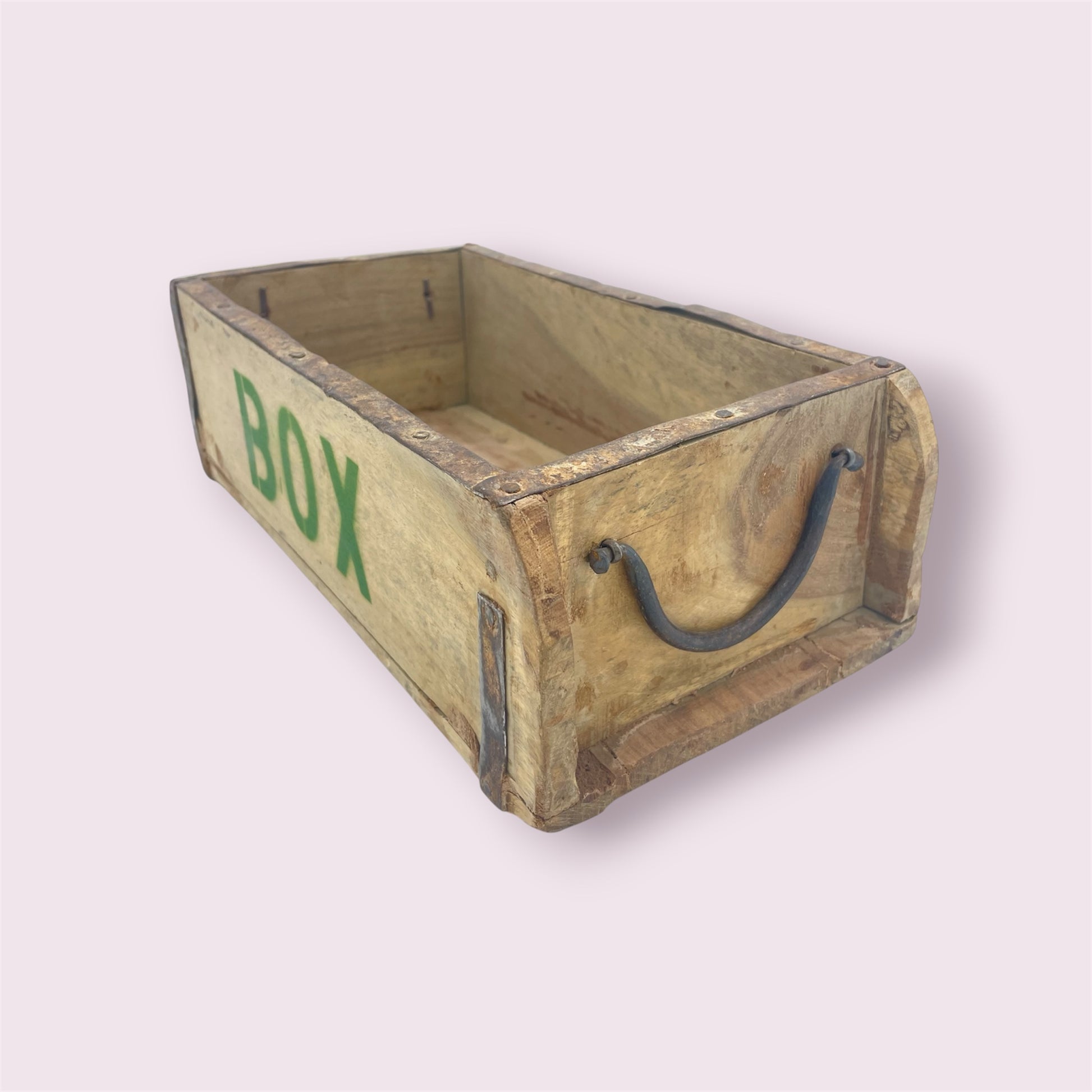 Ziegelform Box Schriftzug grün