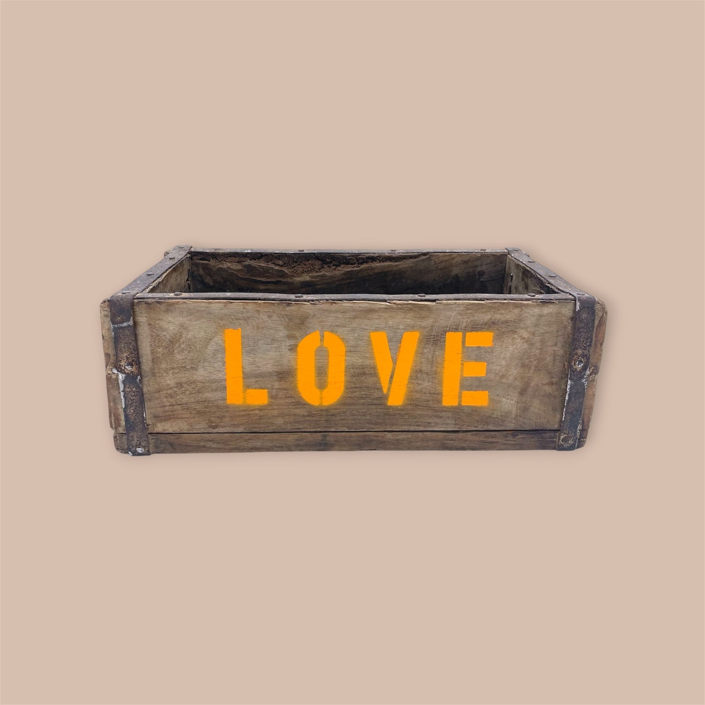 Ziegelform Holz Orange Love Vintage 
