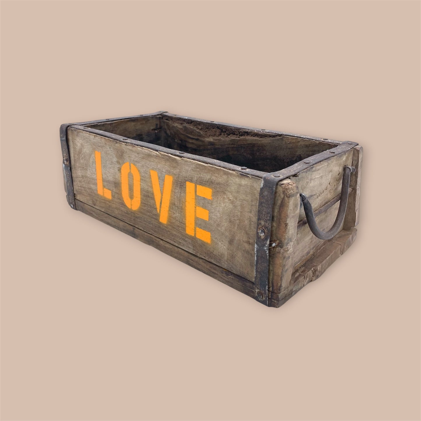 Ziegelform Holz Orange Love Vintage 