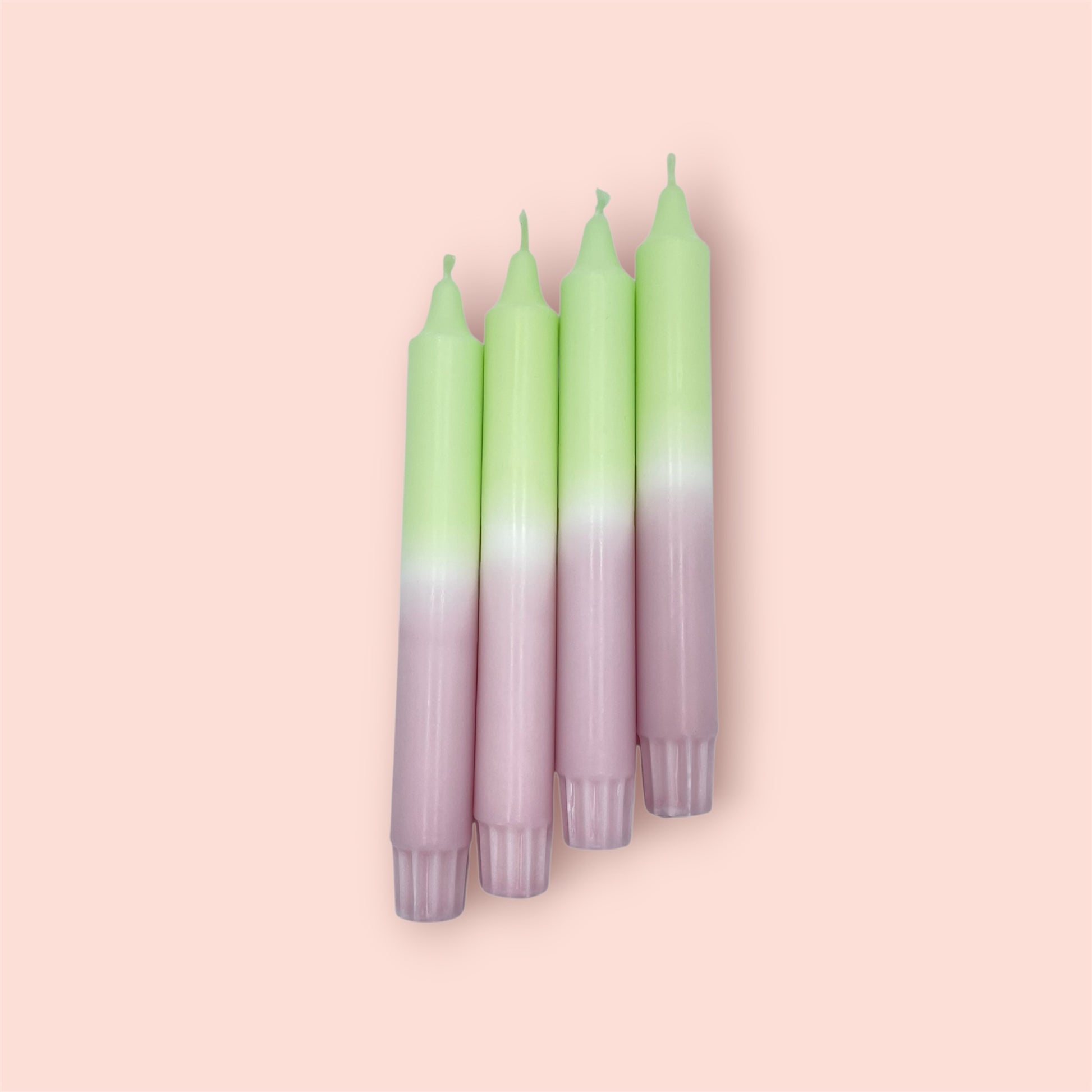 Dip Dye Kerzen 4er Set Hellgrün Flieder