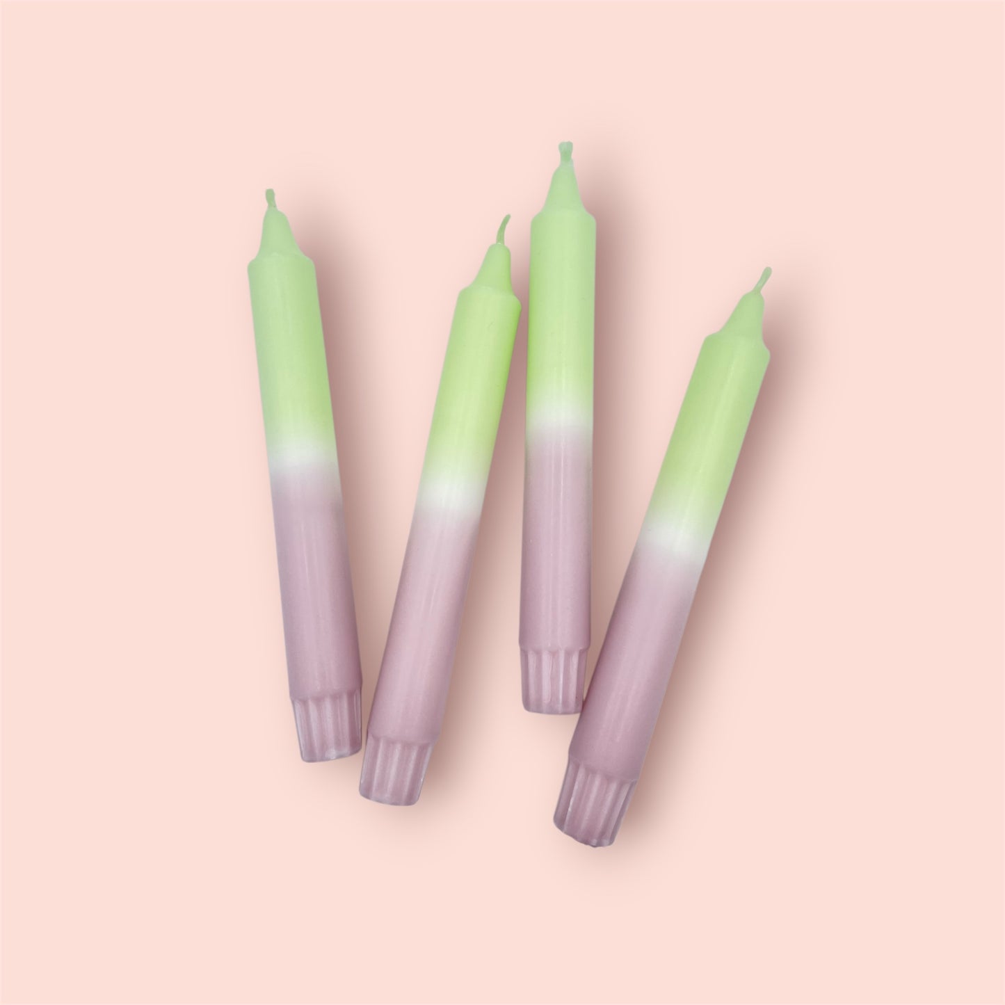 Dip Dye Kerzen 4er Set Hellgrün Flieder